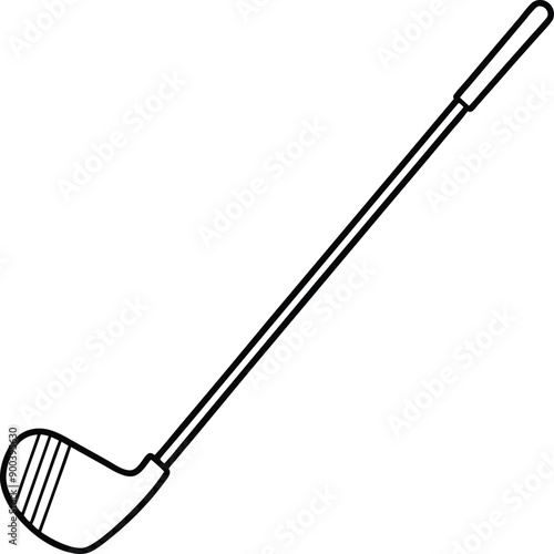 golf club icon line art vector illustration outline design