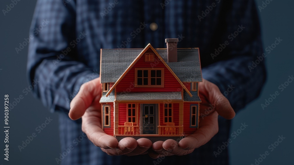 Hands Holding Model House Hands Holding Model House