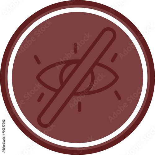 visibility off Vector Line Double Circle Maroon