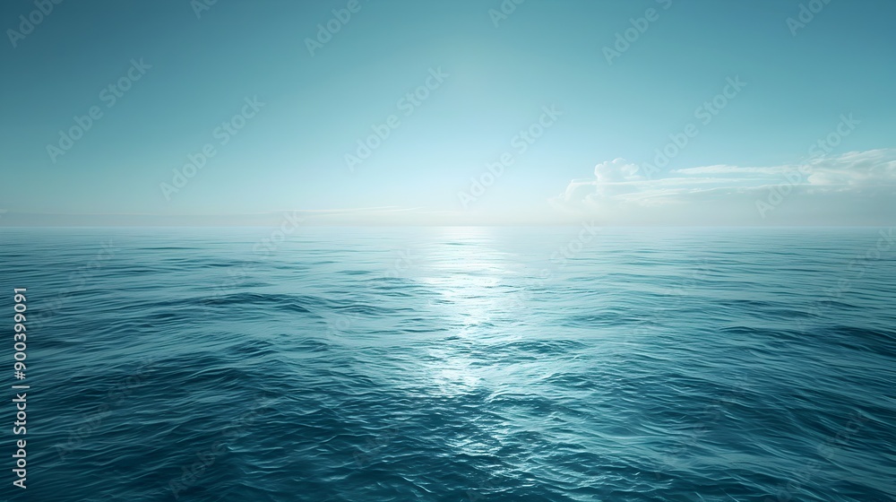 Obraz premium Calm Ocean Surface with Blue Sky