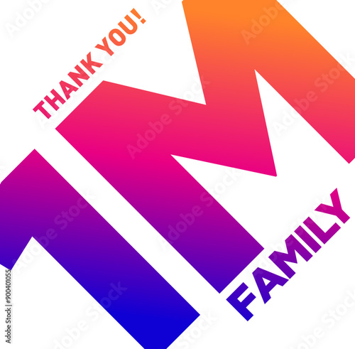 thank you 1m followers vector icon