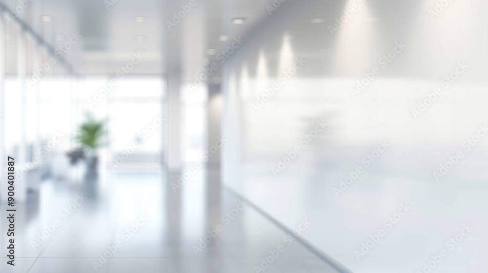 blurred modern office interior background with white walls and floor, providing copy space for text, perfect for business center hall wallpaper with minimalist clean design blurred modern office interior background with white walls and floor, providing copy space for text, perfect for business center hall wallpaper with minimalist clean design