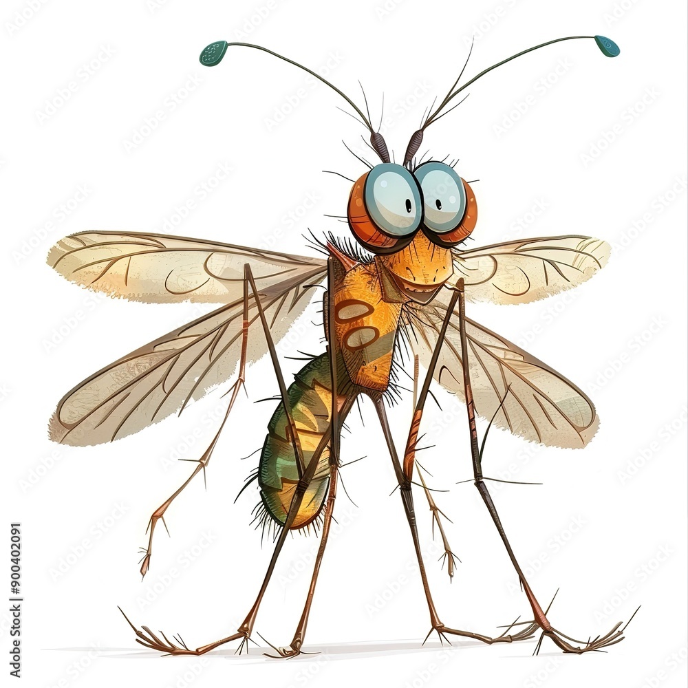 Mosquito Eclectic animal fashion cartoon isolated whitebackground Mosquito Eclectic animal fashion cartoon isolated whitebackground