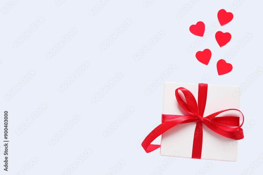 Beautiful gift on a colored background Beautiful gift on a colored background