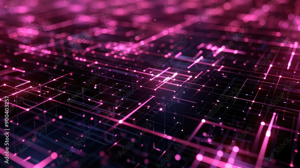 Fototapeta premium Abstract 3D financial grid with interactive elements, symbolizing financial networks.