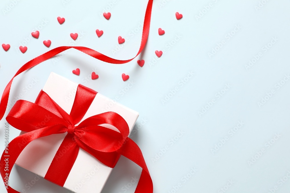 Beautiful gift on a colored background Beautiful gift on a colored background