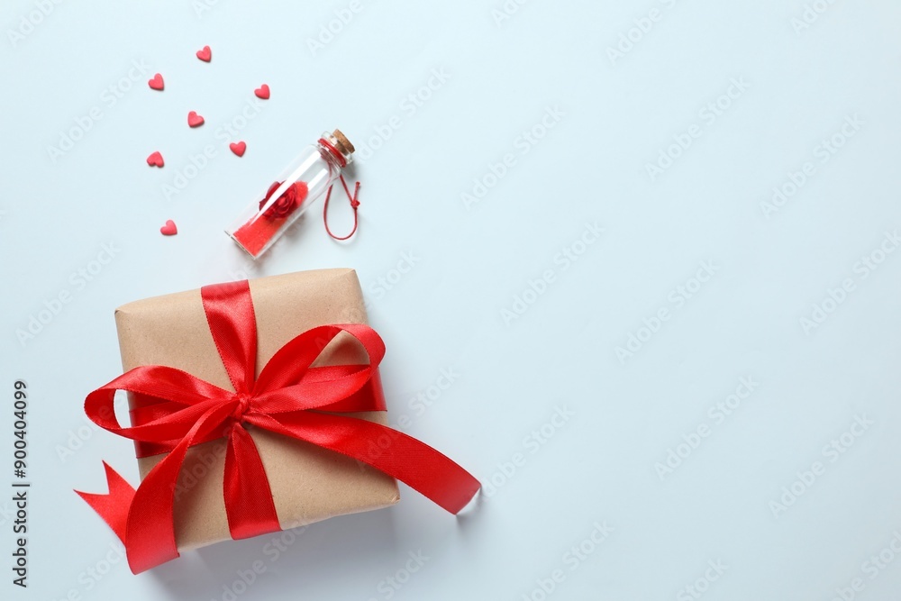 Beautiful gift on a colored background Beautiful gift on a colored background