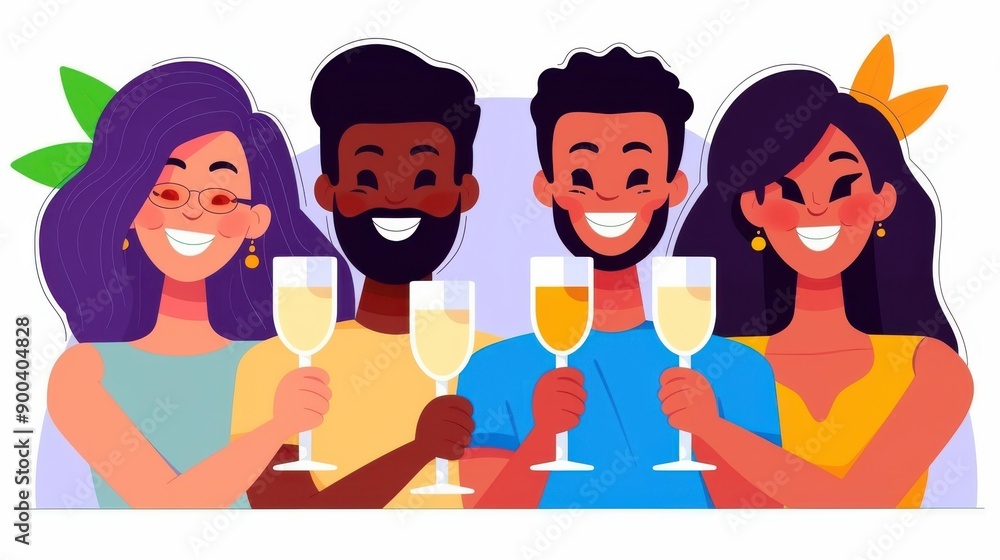 Friends enjoying wine in a vibrant vineyard. Young people celebrating outdoors in a scenic harvest setting. Friends enjoying wine in a vibrant vineyard. Young people celebrating outdoors in a scenic harvest setting.