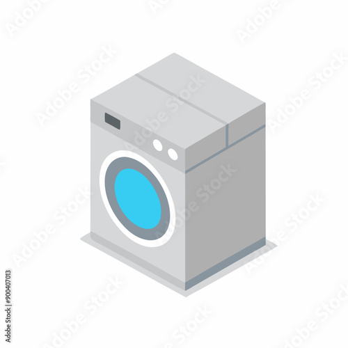 Isometric washing machine on a isolated white background (18)