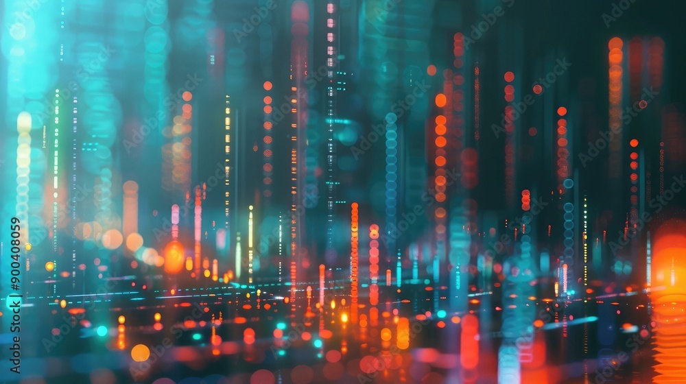 3D financial timeline with data points, representing historical financial data. 3D financial timeline with data points, representing historical financial data.