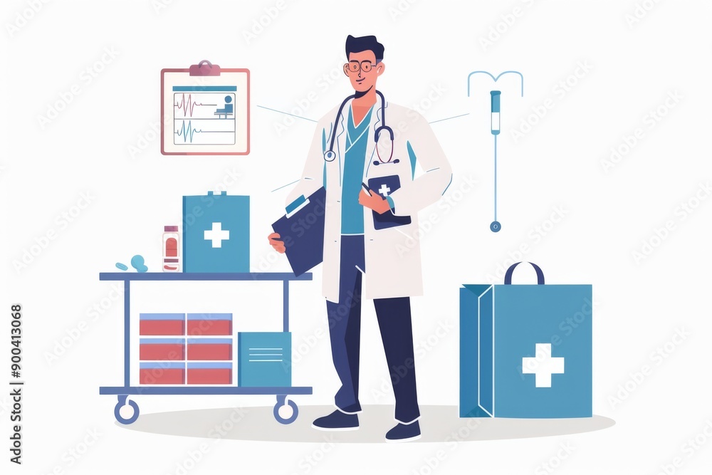 Conceptual medical illustration isolated created with Generative AI Conceptual medical illustration isolated created with Generative AI