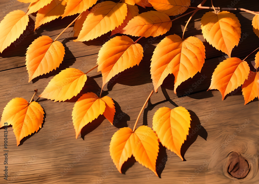 Autumn mood composition background. Dried leaves on rustic wooden background Autumn mood composition background. Dried leaves on rustic wooden background