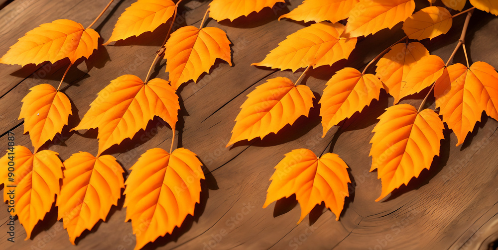 Autumn mood composition background. Dried leaves on rustic wooden background Autumn mood composition background. Dried leaves on rustic wooden background