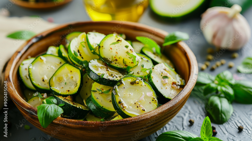 A bowl of fresh cucumber salad garnished with herbs sits on a textured surface, showcasing a simple, healthy meal. A bowl of fresh cucumber salad garnished with herbs sits on a textured surface, showcasing a simple, healthy meal.