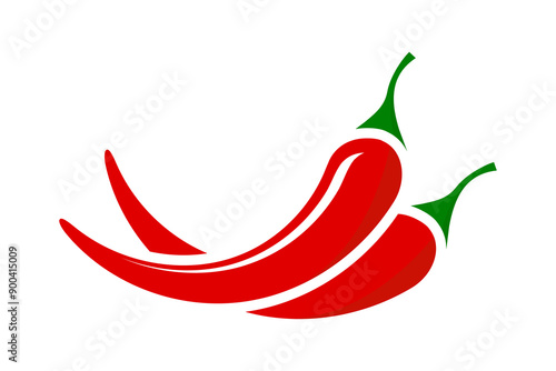 Red hot chili pepper icon on white background