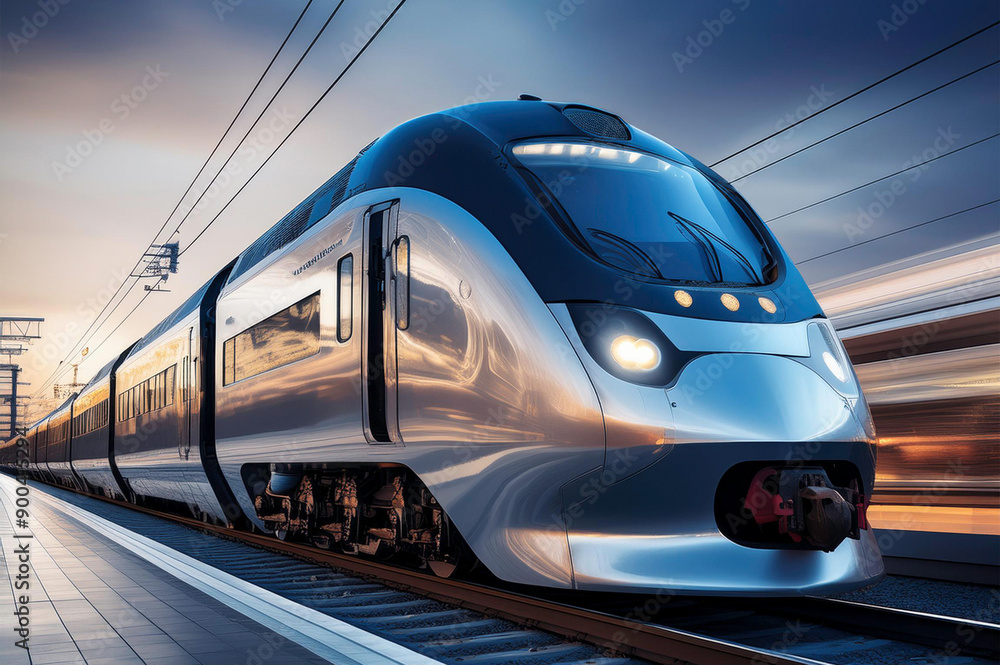 Ein futuristischer Personenzug