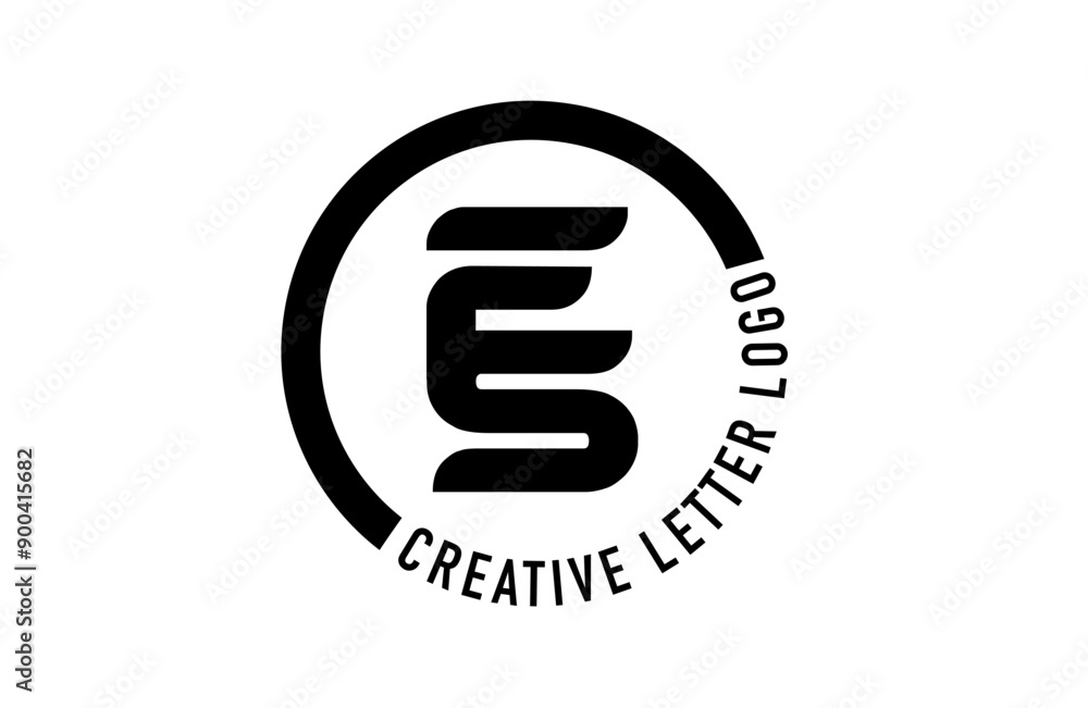 ES ES United Letter Icon Design Logo Vector in Black Minimalist Creative Modern Style ES ES United Letter Icon Design Logo Vector in Black Minimalist Creative Modern Style