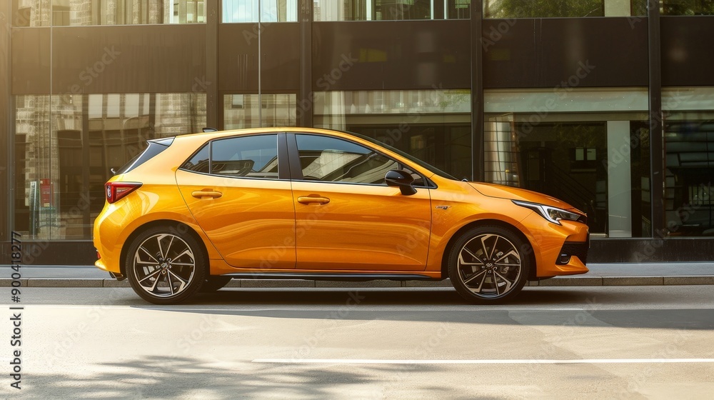 A sporty hatchback from the side, featuring its compact design and dynamic styling. Perfect for urban driving and weekend adventures. A sporty hatchback from the side, featuring its compact design and dynamic styling. Perfect for urban driving and weekend adventures.