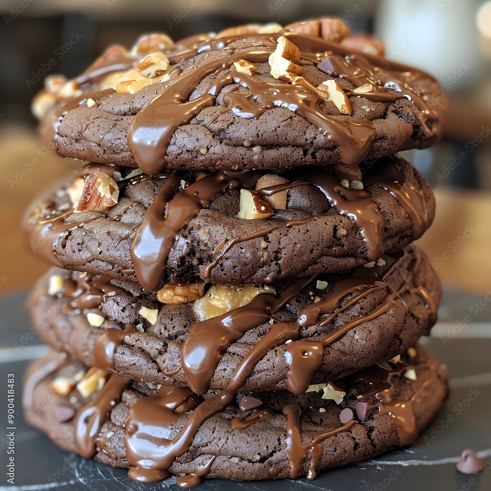 Triple Chocolate Turtle Cookies