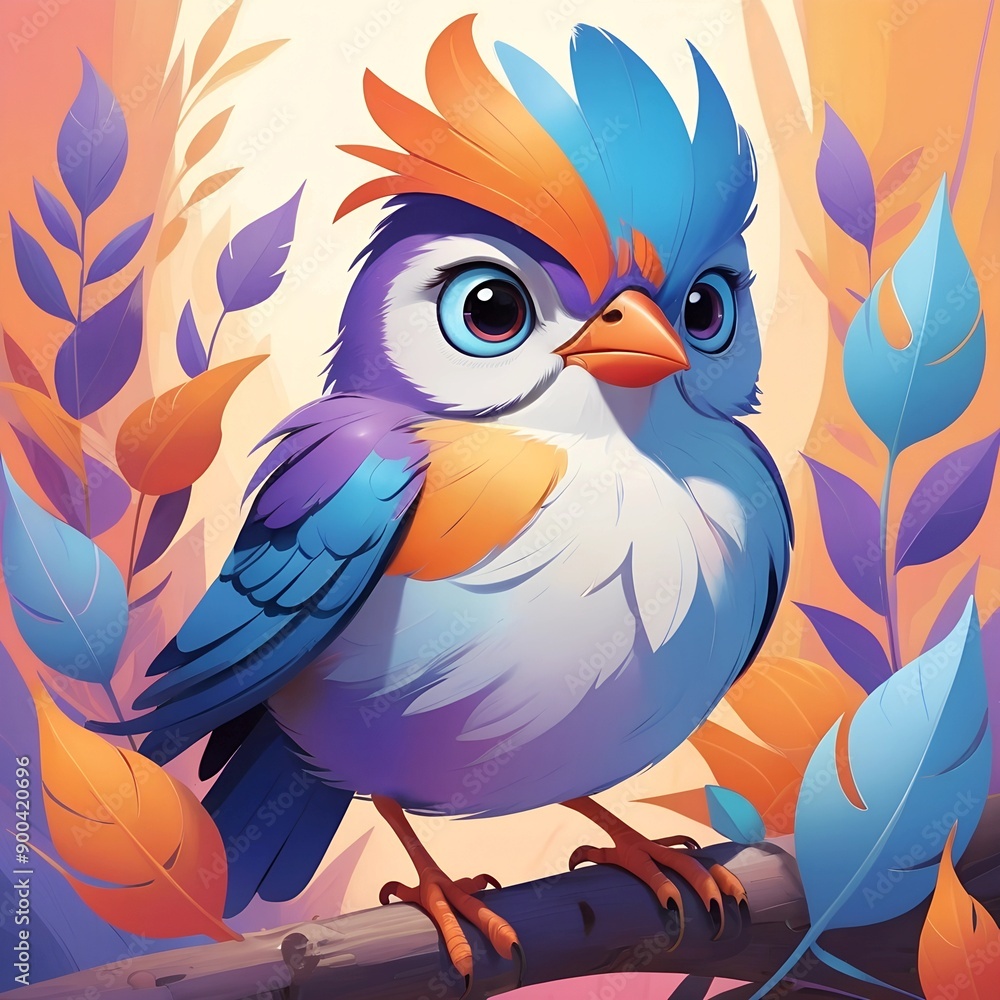 A Colorful Bird Illustration Isolated A Colorful Bird Illustration Isolated