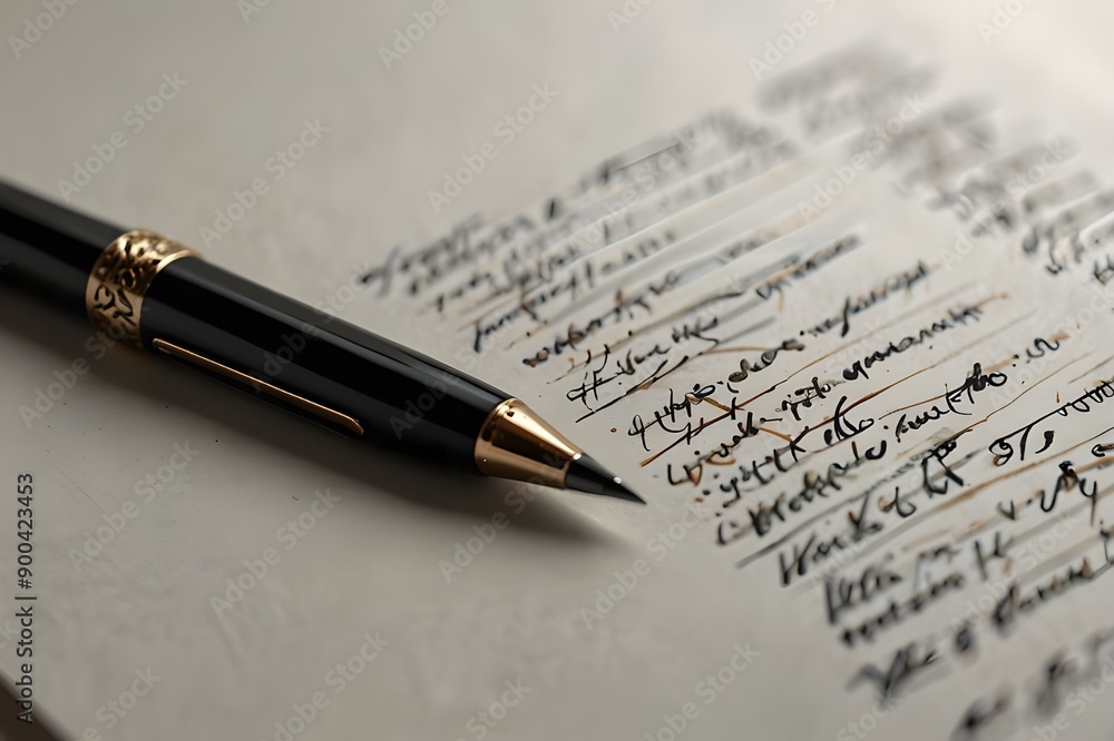 A beautiful pen notebook and ink on white A beautiful pen notebook and ink on white