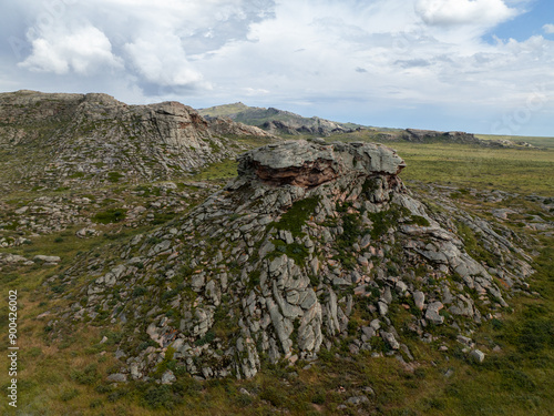 Rock placers consisting of large blocks in Ordatas Tau mountain region in the East Kazakhstan. photo