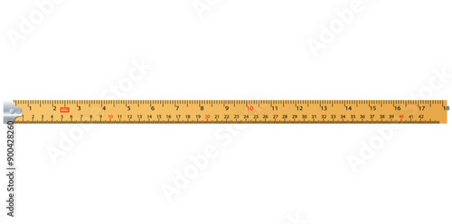Horizontal Centimeters And Inches Measuring Tape Tool Vector Illustration.	
