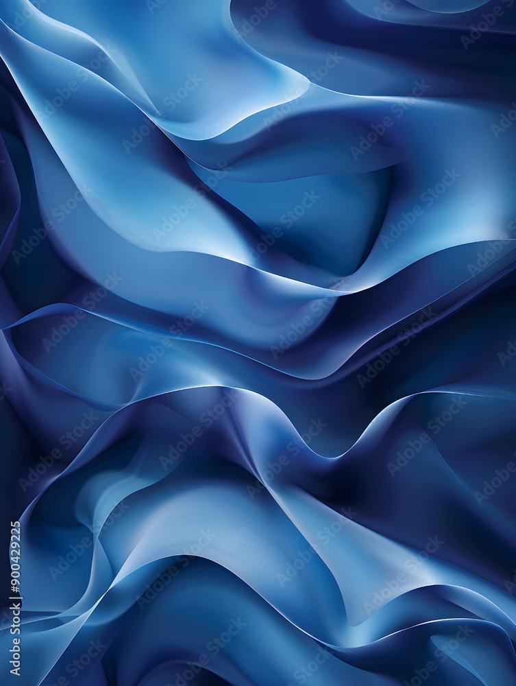 Obraz premium Subtle Blue Monochrome Gradient Smooth Abstract Background