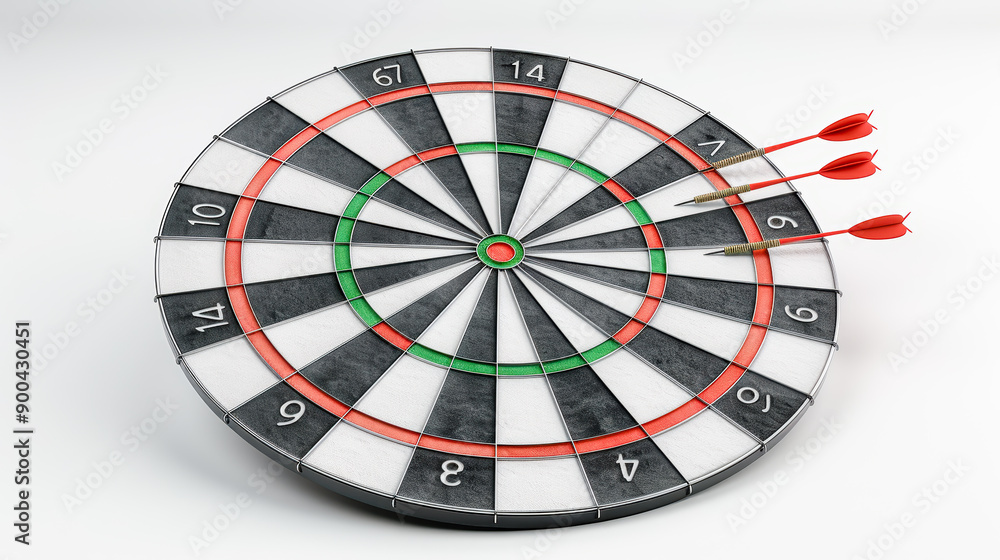 Obraz premium Precision and Passion A close-up of a dart hitting the bullseye on a dartboard, symbolizing the focus and accuracy needed to achieve your goals and hit your target with confidence wallpaper, backgroun