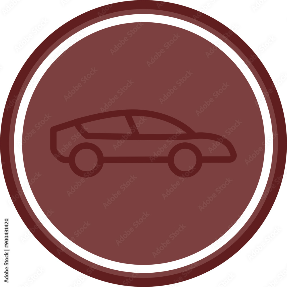 Car Vector Line Double Circle Maroon Car Vector Line Double Circle Maroon
