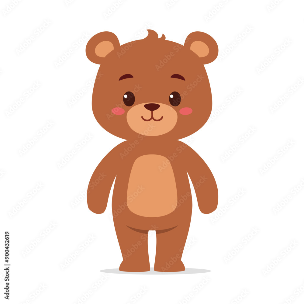 cute little bear standing and feeling happy cute little bear standing and feeling happy