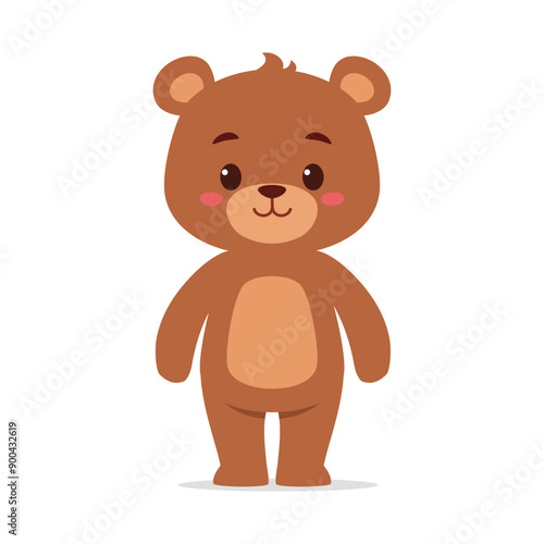 cute little bear standing and feeling happy
