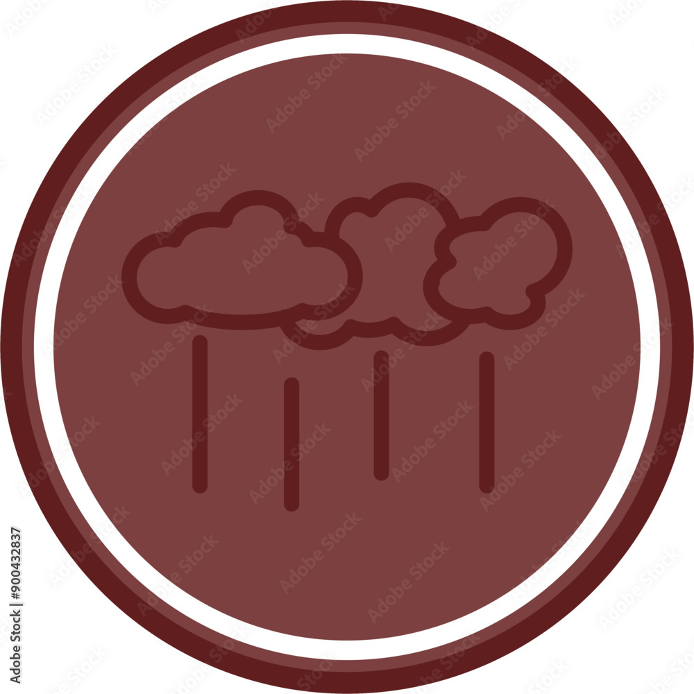 rain Vector Line Double Circle Maroon rain Vector Line Double Circle Maroon