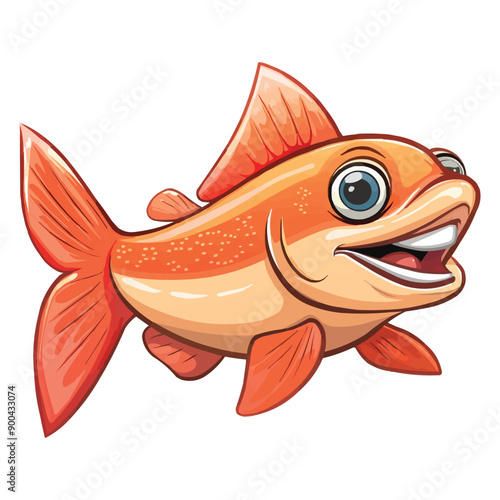happy cartoon Salmon fish