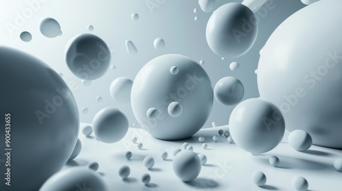 Abstract 3D Spheres in a White Space