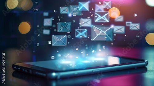 Wallpaper Mural A cell phone screen shows a bunch of emails and messages Torontodigital.ca