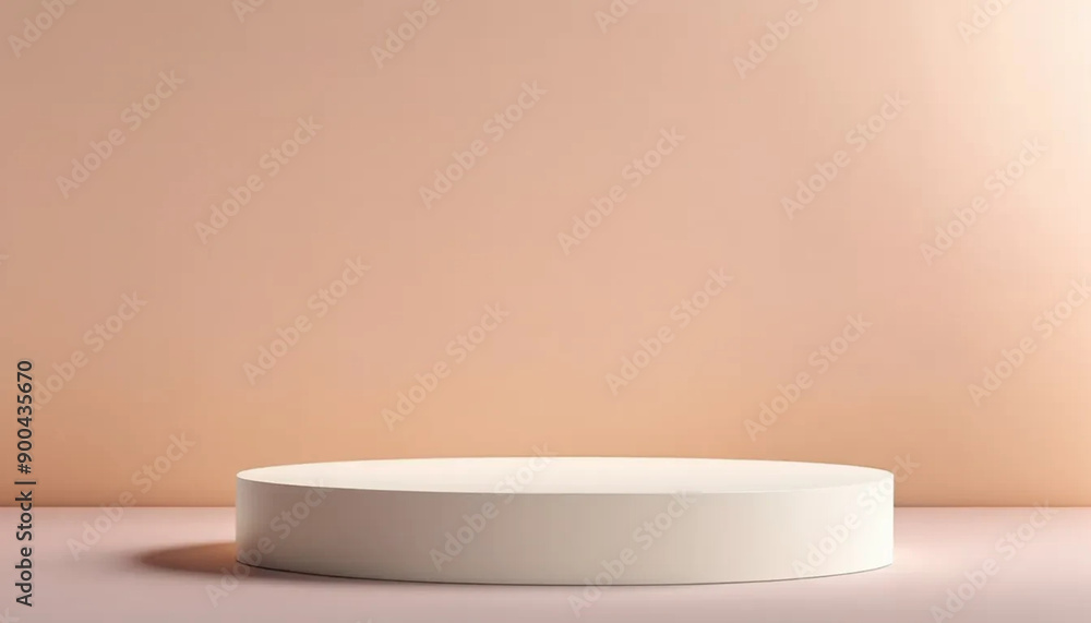 Round minimalistic beige 3d podium display, ai Round minimalistic beige 3d podium display, ai