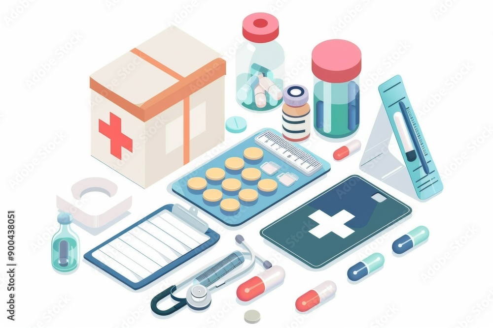 Conceptual medical illustration isolated created with Generative AI Conceptual medical illustration isolated created with Generative AI