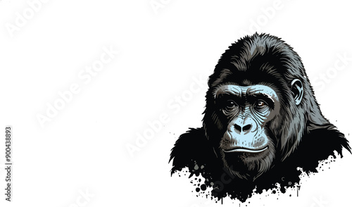 Gorilla Head Illustration 