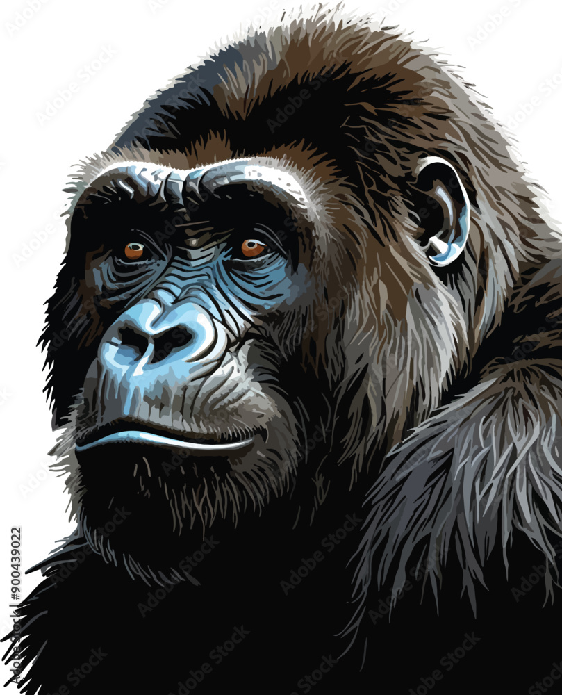 Fototapeta premium Gorilla Head Illustration 