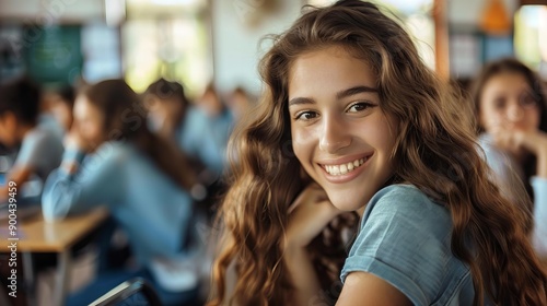  portrait of a smiling student in classroom