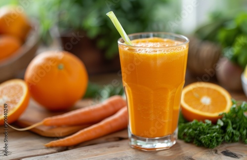Glass of Orange Juice With Carrots