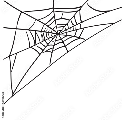 Spider web lines geometric shapes abstract black illustration background corner