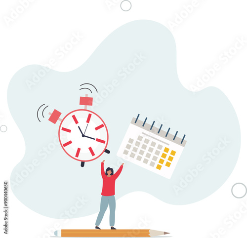 Schedule planning and time management, organize meeting and appointment, event reminder or business schedule concept.flat design.illustration with people.