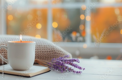 Candlelight and Lavender by the Window