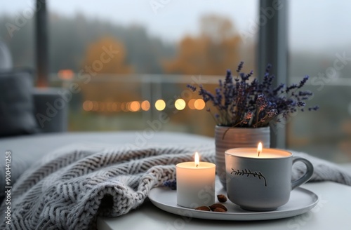 Cozy Candles and Lavender on a Rainy Day