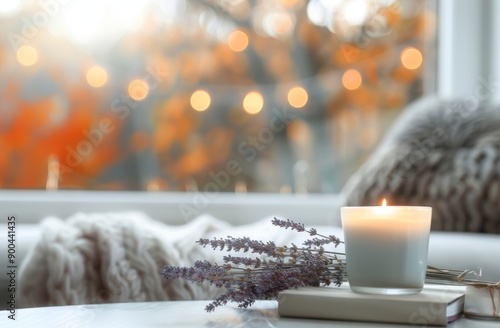 Cozy Candles and Lavender on a Rainy Day