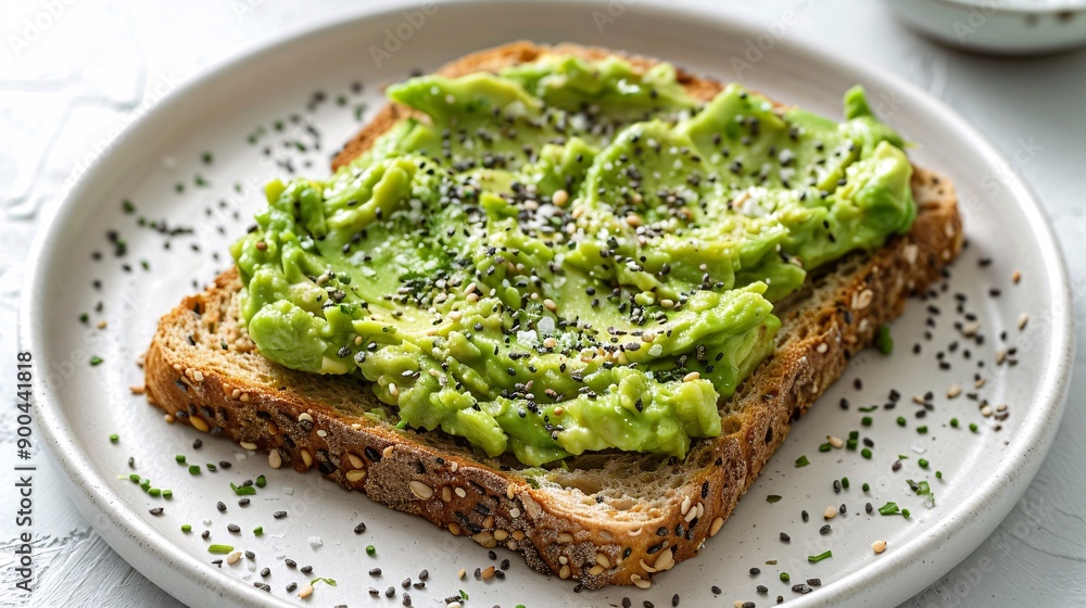 Avocado Smoothie Bowl on Whole Wheat Bread for Health Enthusiasts Avocado Smoothie Bowl on Whole Wheat Bread for Health Enthusiasts