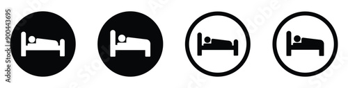 Person in bed, hotel vector icon design collection