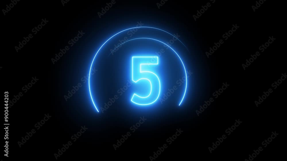 Neon light countdown timer 10 second from 10 to 0 . Neon light countdown timer 10 second from 10 to 0 .